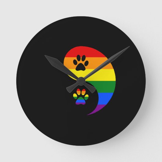 Ying Yang Pride Runde Wanduhr (Vorderseite)