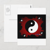 YING YANG RED HINTERGRUNDPRODUKTE POSTKARTE (Vorne/Hinten)