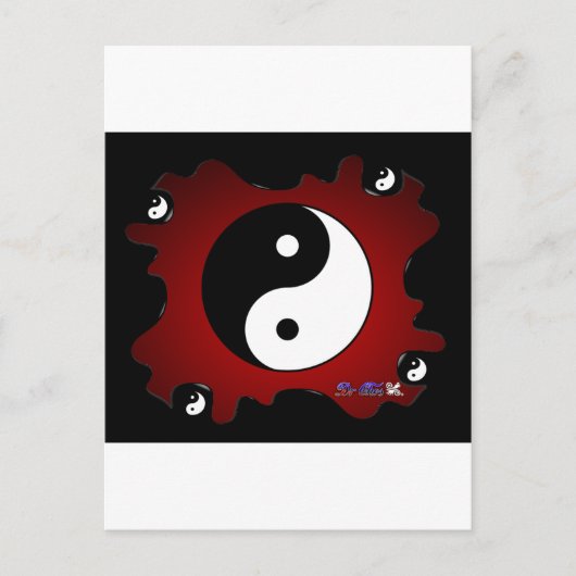 YING YANG RED HINTERGRUNDPRODUKTE POSTKARTE (Vorderseite)