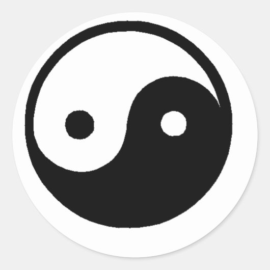 ying_yang runder aufkleber (Vorderseite)