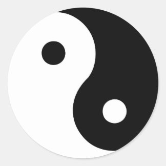 Ying Yang Runder Aufkleber