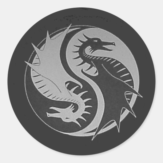 Ying Yang Runder Aufkleber (Vorderseite)