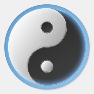YING YANG RUNDER AUFKLEBER