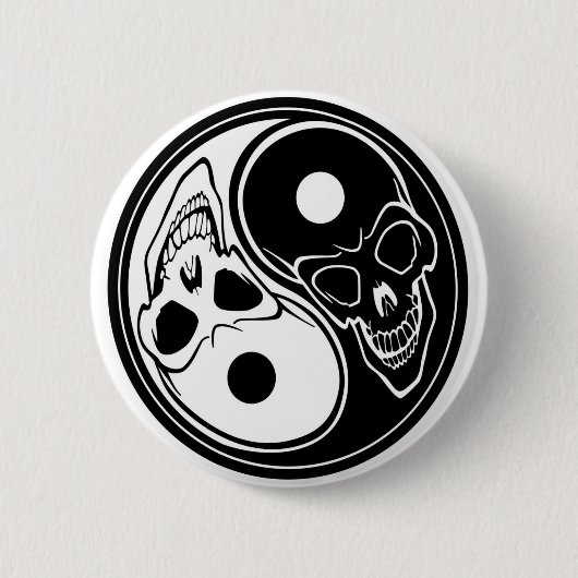 ying Yang-Schädelvektor Button (Vorderseite)