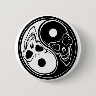 ying Yang-Schädelvektor Button
