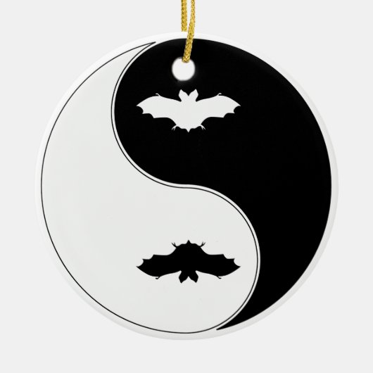 Ying Yang Schläger Keramikornament (Vorne)