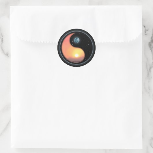 Ying Yang Sunset Runder Aufkleber (Tasche)