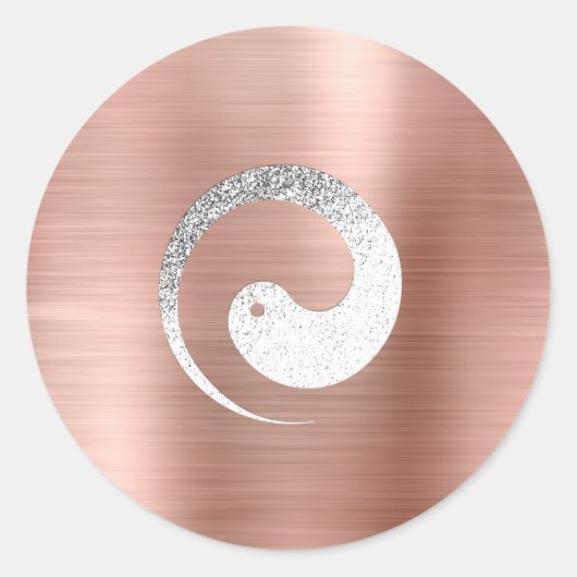Ying Yang Symbol Balance Blush Grau Pace Spirituel Runder Aufkleber (Vorderseite)