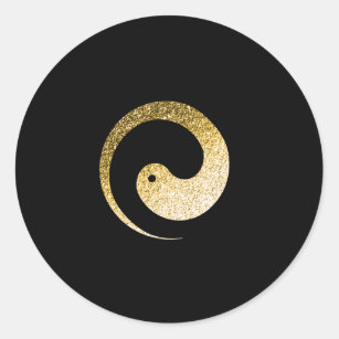 Ying Yang Symbol Balance Gold Black Pace Spirituel Runder Aufkleber