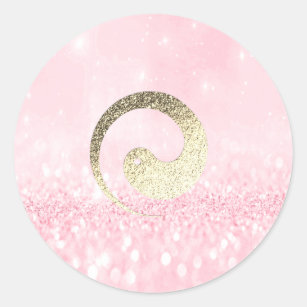 Ying Yang Symbol Balance Pink Gold Pace Spirituell Runder Aufkleber