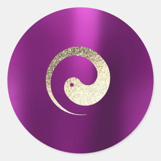 Ying Yang Symbol Balance Pink Gold Pace Spirituell Runder Aufkleber (Vorderseite)