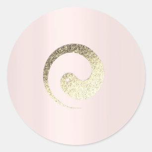 Ying Yang Symbol Balance Rose Gold Pace Spirituell Runder Aufkleber
