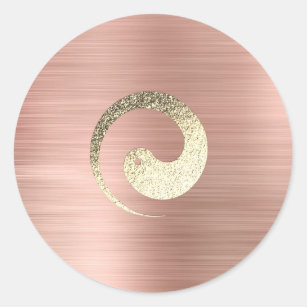 Ying Yang Symbol Balance Rose Gold Pace Spirituell Runder Aufkleber