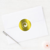 Ying Yang Symbol Balance YellowGold Pace Spirituel Runder Aufkleber (Umschlag)