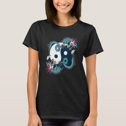 Ying Yang Tai Chi Dragon Design for Meditation T T-Shirt (Vorderseite)