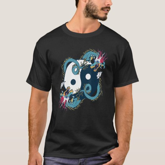 Ying Yang  Tai Chi Dragon Design for Meditation  T T-Shirt (Vorderseite)