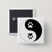 Ying Yang Tatzen-Druck Button (Vorne & Hinten)