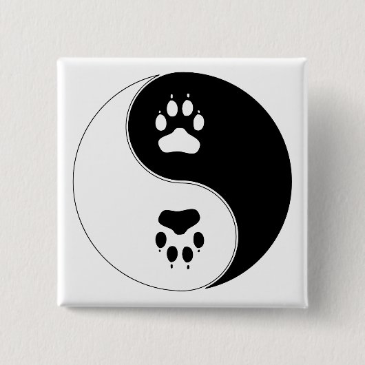 Ying Yang Tatzen-Druck Button (Vorderseite)