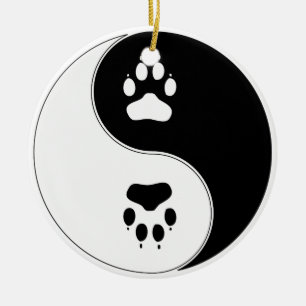 Ying Yang Tatzen-Druck Keramikornament