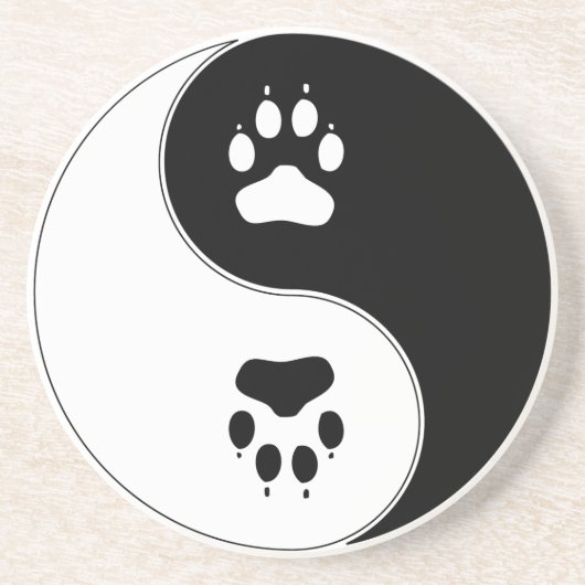 Ying Yang Tatzen-Druck Sandstein Untersetzer (Vorne)