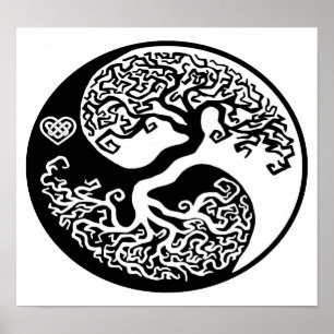 Ying-Yang-Tree-Kreis Poster