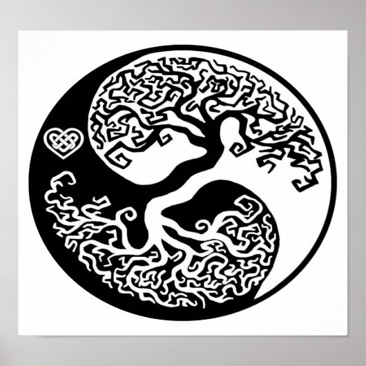 Ying-Yang-Tree-Kreis Poster (Vorne)