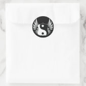 Ying Yang Wings Runder Aufkleber (Tasche)