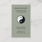 Ying Yang Zen-Massage Visitenkarte (Rückseite)