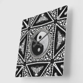 YinYang Balance Deine Zeit Quadratische Wanduhr (Winkel)