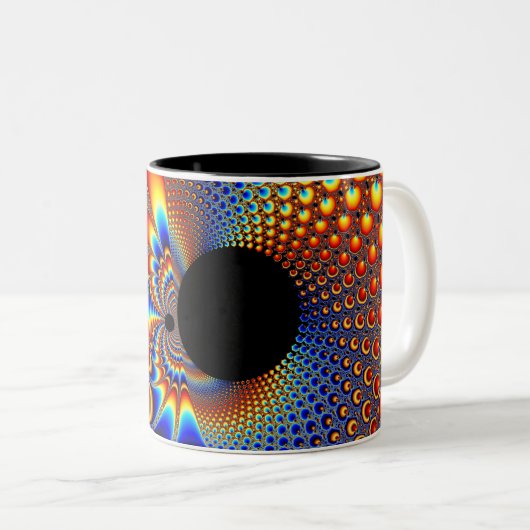 YinYang BigBang - Fraktal-Tasse Zweifarbige Tasse (VorderseiteRechts)