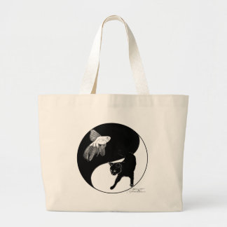 YinYang Fisch-und Katzen-Tasche Jumbo Stoffbeutel
