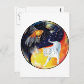 YinYang Fish and Cat - Color Postcard Postkarte (Vorne/Hinten)