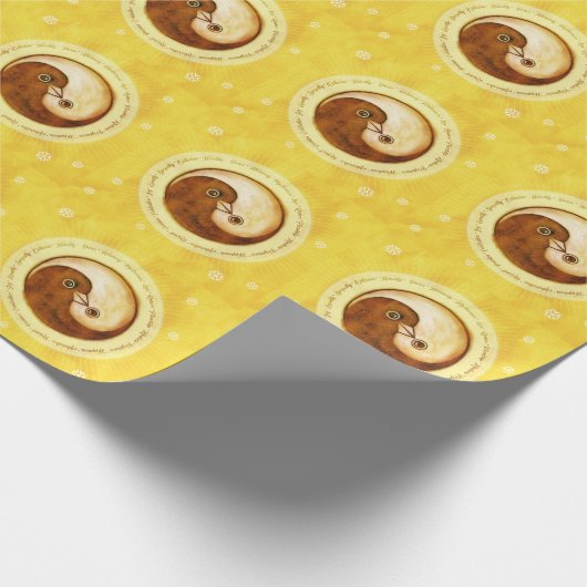 YinYang Goldtauben aus Friedenspapier Geschenkpapier (Ecke)