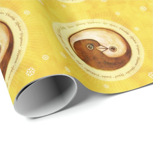 YinYang Goldtauben aus Friedenspapier Geschenkpapier (Rolleneckpunkt)
