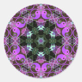 YinYang Hexagon-Aufkleber Runder Aufkleber (Vorderseite)