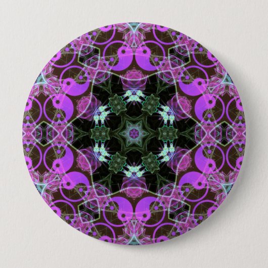 YinYang Hexagon-Knopf Button (Vorderseite)