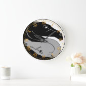 YinYang Horses Wall Clock Große Wanduhr (Zuhause)