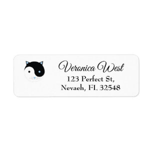 YinYang Kitty in blue Niedlich Meditation Yoga Des