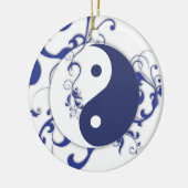 Yinyang mit Rollen-Ornament Keramik Ornament (Links)