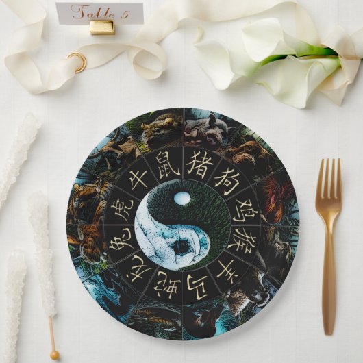 YinYang Paper Plate Pappteller (Hochzeit)