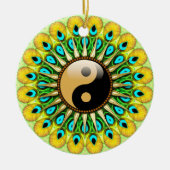 YinYang Peacock Sun Circle Keramik Ornament (Vorne)