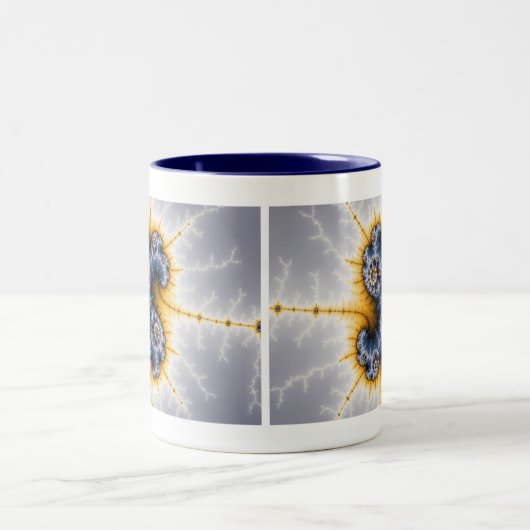 Yinyang Twister - Fraktal-Tasse Zweifarbige Tasse (Mittel)