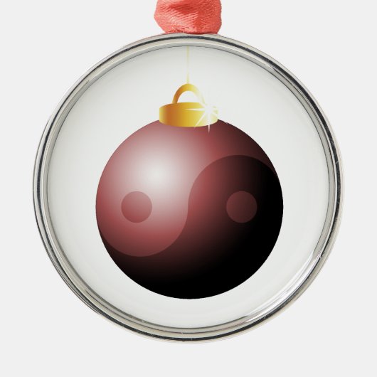 YinYang Weihnachtsball-Ornament Silbernes Ornament (Vorne)