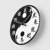YinYang Zodiac Runde Wanduhr (Winkel)