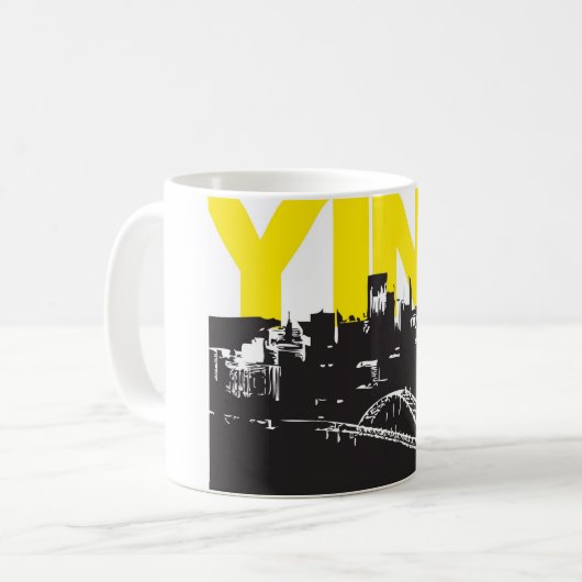 Yinz Pittsburgh Kaffeetasse (Vorderseite Links)
