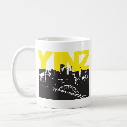 Yinz Pittsburgh Kaffeetasse (Links)