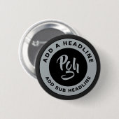 Yinz Round Clasp Custom Burgh Retro Pgh Button (Vorne & Hinten)