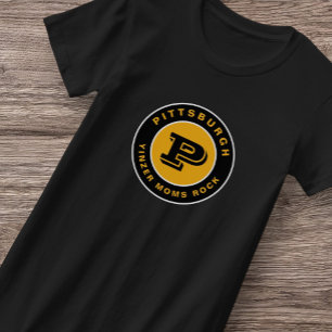 Yinzer Mom Pittsburgh Vintage Schwarz & Gold T-Shi T-Shirt