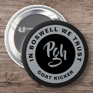 Yinzer-Spange Benutzerdefiniert Schwarz Burgh Vint Button