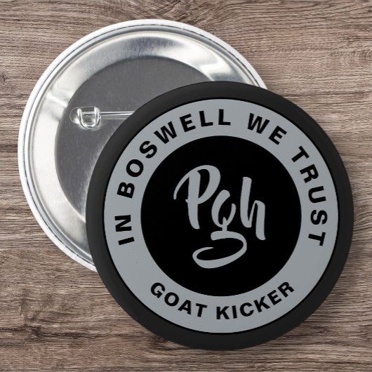 Yinzer-Spange Benutzerdefiniert Schwarz Burgh Vint Button